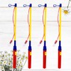 Toyvian 4pcs 39CM Paper Lantern Holder Walking Stick with LED