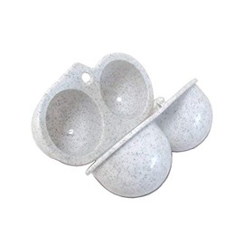 Sonja-Plastic Egg Carrier 2 Compartments Granite White Made in Germany