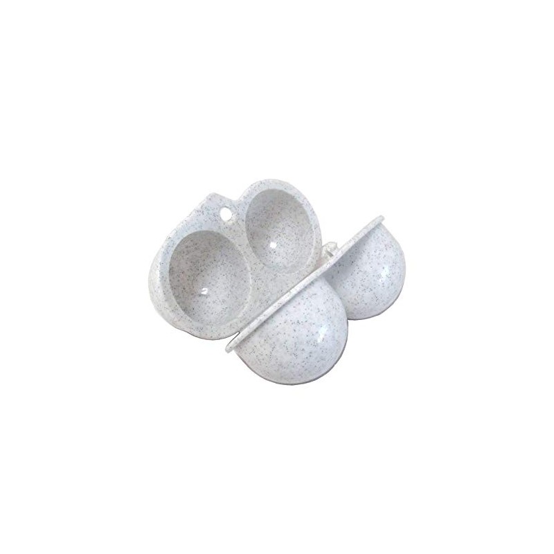 Sonja-Plastic Egg Carrier 2 Compartments Granite White Made in Germany