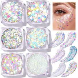 lentejuelas Gel Con Purpurina Corporal, Gel Corporal Con Para La Cara, Holográfico Brillante De Larga Duración, Lentejuelas Gruesas, Purpurina Para Ojos, Labios, Cabello, Uñas, Maquillaje Halloween (set 9#, m)