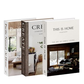 3 Pack Decorative Faux Books Set for Home Aesthetic - Luyseyha Fake Hollow Books Decor for Bookshelf Coffee Table, Living Room, Bedroom