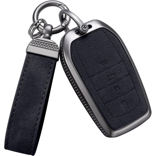 YO&YOYE Compatible with Toyota Key Fob Cover with Keychain Leather