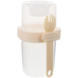 Taza de Avena Portátil de Doble Capa Pp con Tapa y Cuchara Recipiente Reutilizable, Diseño a Prueba de Fugas, para Yogur y Cereales, Uso Infantil