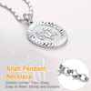 U7 Unisex Oval Pendant Necklace - Metal-Plated Arabic God Allah