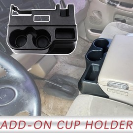 Carbon Fiber Cup Holder Attachment for Center Console | Compatible with 1998-2001 Dodge Ram 1500 2500 3500 Truck | Replaces 41019 SS281AZAA Front Seat Add-On Cupholder Tray Insert