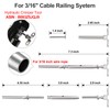 BLIKA 10 Pairs 3/16" Cable Railing Kits, T316 Stainless Steel,