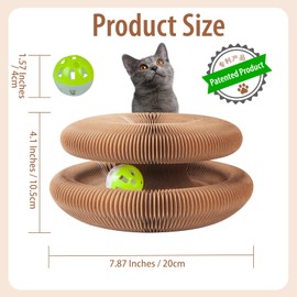 WAQIZCXZ Foldable Magic Organ Cat Scratcher Toys, Accordion Scratch Pad with Ball, Recyclable Interactive Kitty Kurlz Toy for Indoor Cats and Kittens
