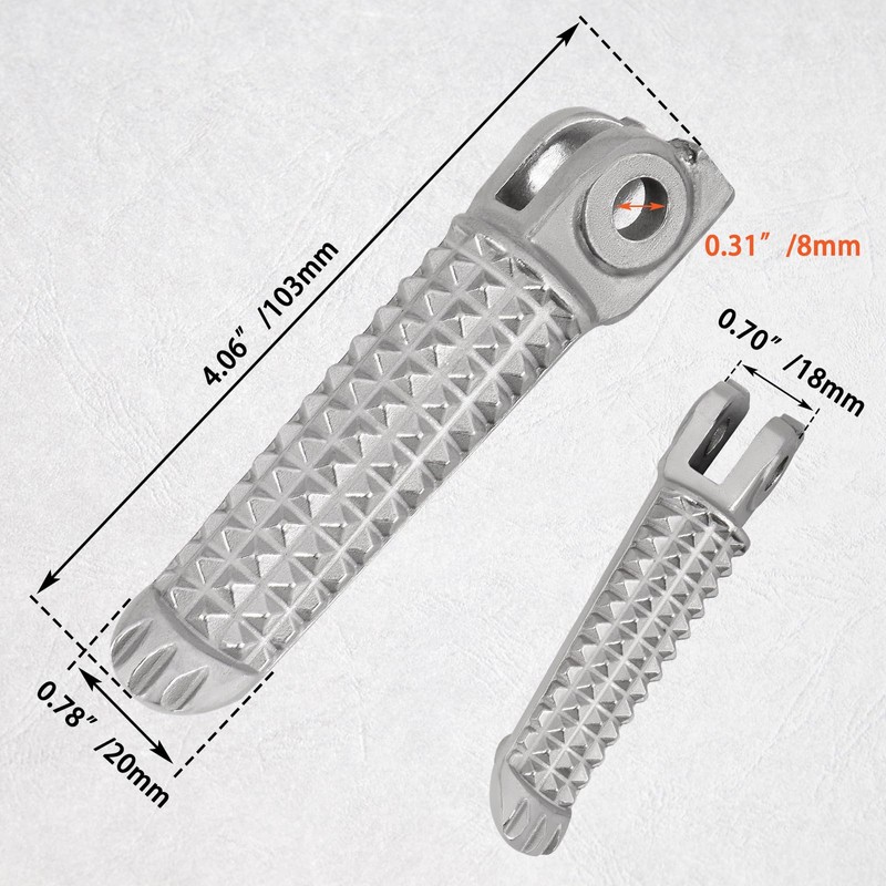 FOVPLUE Front Foot Peg Kit, Left and Right Driver/Rider Footrest