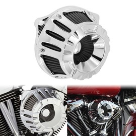 Air Filter Motorcycle Air Intake Air Cleaner Kit Compatible with Harley M8 Touring 2017-2025 M8 Trike 2017-2025 M8 Softail 2018-2025 Black and Chrome