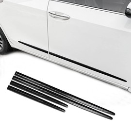 XmuxHai 4PCS Dent Prevent Car Door Protector,Door Molding Trim Kit Strips,Universal Door Protector Automotive Molding Trim,Prevents Dents Scratches,Bright (Black)