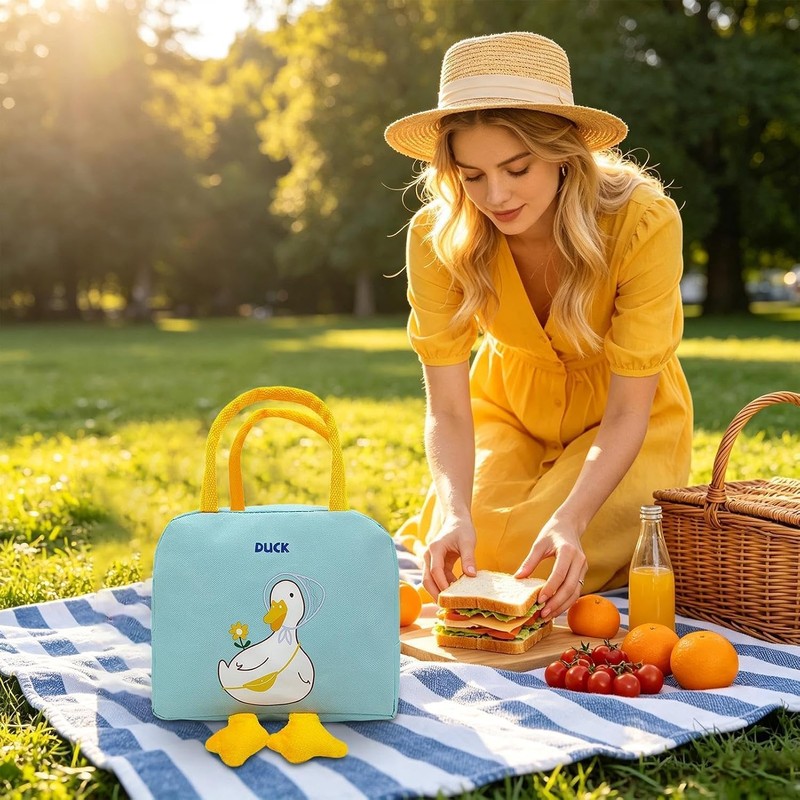 Bolsa Térmica Para El Almuerzo Con Diseño Pato, Gran Capacidad
