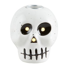 Mud Pie Led Taper Holder, Skeleton, 2.86" Dia x 3" H