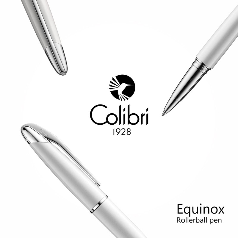 Colibri Equinox Rollerball Pen - White Lacquer and Chrome Accents