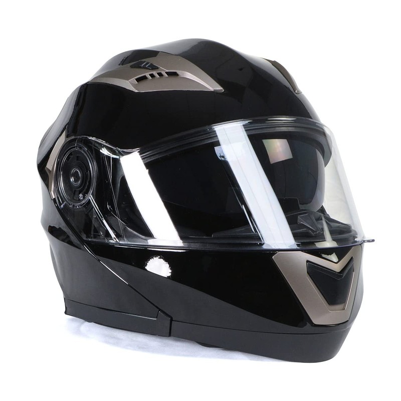 Milwaukee Helmets MPH9806DOT 'Ionized' Gloss Black Advanced Motorcycle Modular Helmet