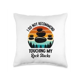 Rock Cairn Stone Balancing Rock Stacking Throw Pillow