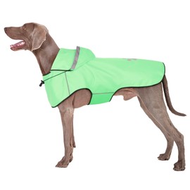 BiPawTi Waterproof Dog Rain Jacket for Large Dogs - Adjustable Dog Raincoat with Reflective Hood, Ultralight Comfortable Dog Raincoat for Dry, Safe Walks (XL, Mint)