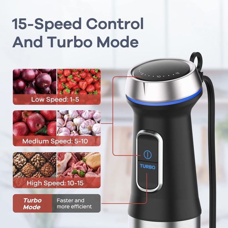 Ganiza Immersion Blender 8 in 1 Hand Blender Max 1000W