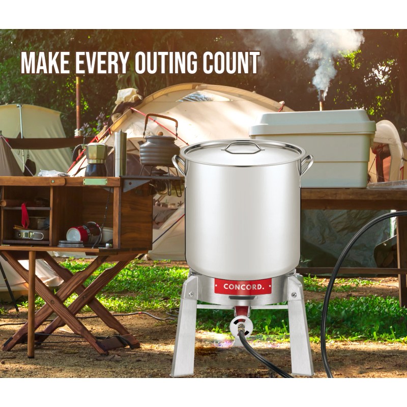CONCORD Titan Burner. Stainless Steel Single Propane Burner. 50,000 BTU.