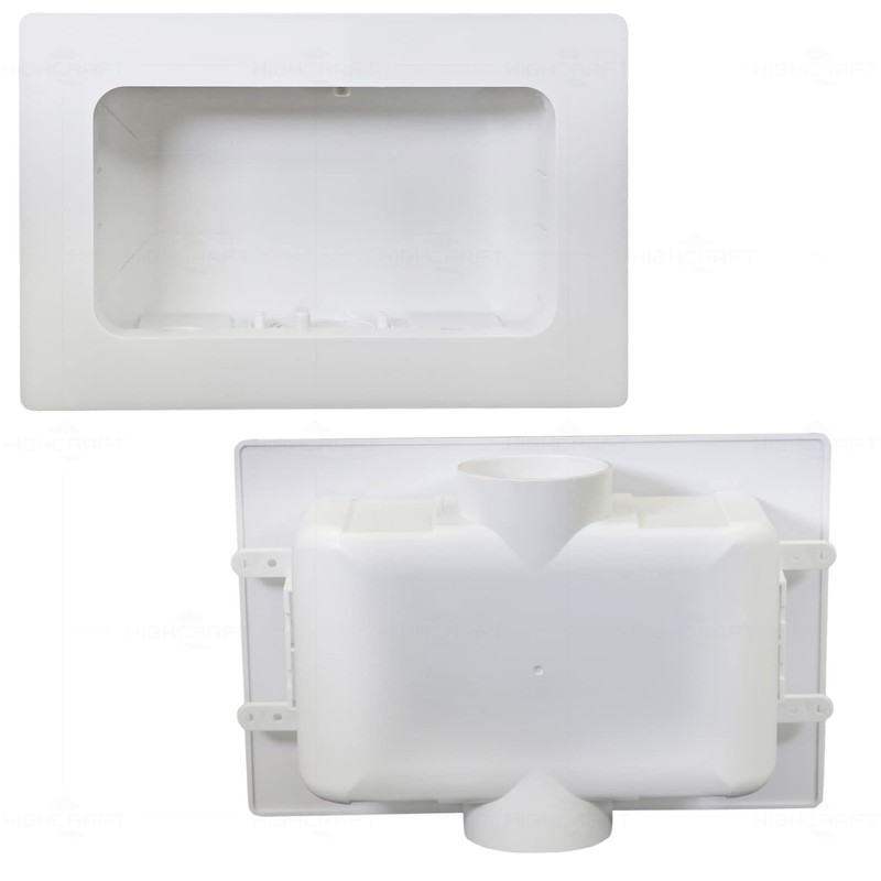 Highcraft TC300 Replacement Washing Machine Outlet Box with Faceplate White