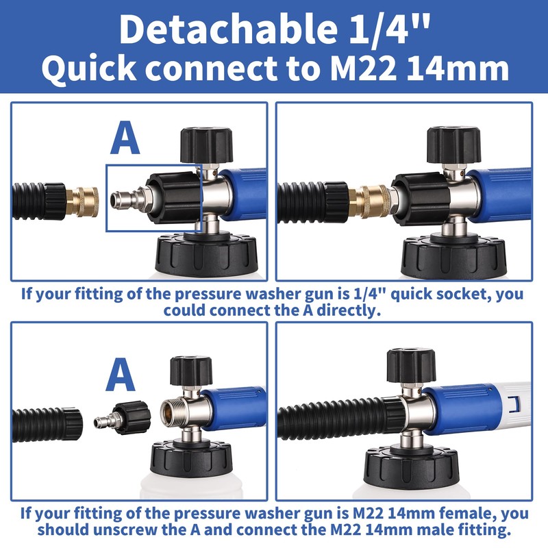 FENG PAI Foam Cannon for Pressure Washer with Dual Connector