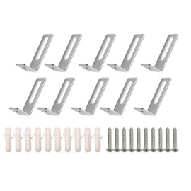 WELWIK 10PCS Whiteboard Installation Hardware Kit Hanging Right Angle Brackets Screws Expansion Tubes Used for Office Supplies Classrooms Homes Cafes Installing L-Shaped Support Fasteners Silver
