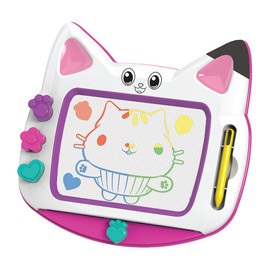 Cefa Toys - The Gabby Dollhouse Magnetic Board with 3 Different Tampons, Ballpoint Pen and Quick Eraser Included in the Dashboard, Suitable for Ages 3 and Up