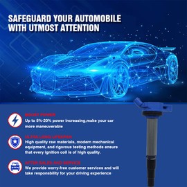 Set of 4 Performance Blue Ignition Coil Pack Compatible with Toyota Corolla Prius Matrix Scion xD iM Pontiac Vibe Lexus CT200h 1.8L L4 UF596 UF619 90919-02252 90919-02258 90919-C2005 90919-C2003