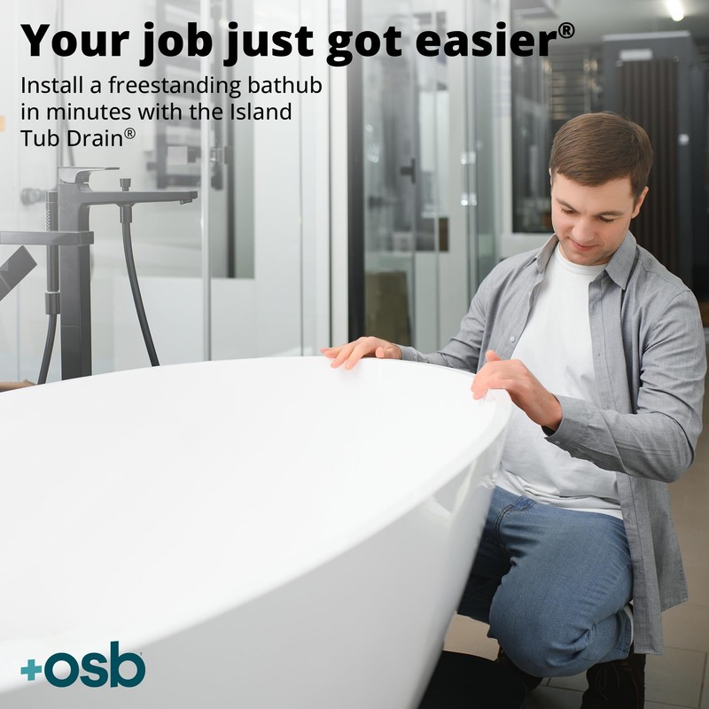OS&B ITD 365-2-In-1 Piece ABS + PVC Island Tub Drain