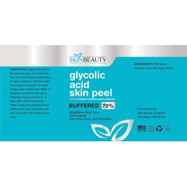 Ácido glicólico 70% de piel química pelar – amortiguado – Alpha Hydroxy (AHA) para acné, piel grasosa, arrugas, puntos negros, poros grandes, piel caliente, 29,57ml