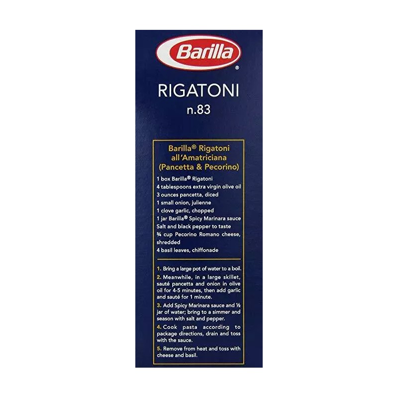 Barilla Pasta Rigatoni, 16 Ounce