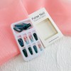Square Press on Nails Medium Coffin Fake Nails with Designs