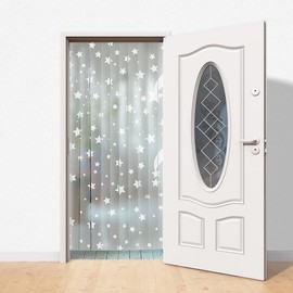 A-Plus Star Semi-Transparent Entrance Interior Fly Screen Door Curtain White