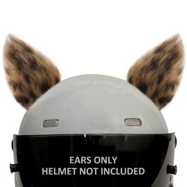WAYUTO Leopard Ear Helmet Accessories Self Adhesive Fun Plush Helmet Cover Retrofit Decor for Snowboarding Skiing Motorcycle Scooter Biking Cycling Skating Helmet Kid & Adult Helmet not Included