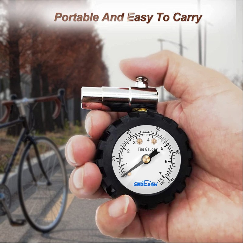 Presta Valve Gauge, GODESON Analog Presta Valve Bicycle Tire Pressure