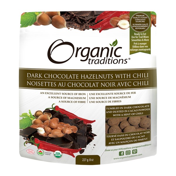 Organic Traditions Organic Dark Chocolate Hazelnuts with Chili 227g