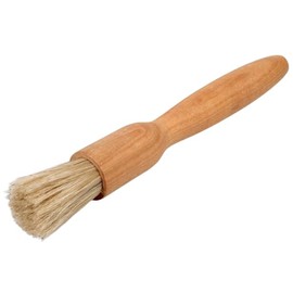 teemando® Household Brush with Natural Bristles Made of Cherry Wood, Round, Oiled, Width: 2.5 cm, Length: 18 cm, Pastry Brush