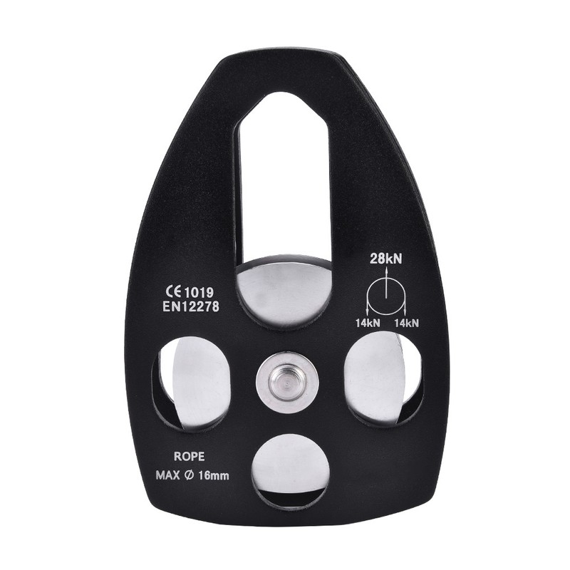 Outdoors Climbing 32KN Rescue Pulley Single Sheave with Swing Plate