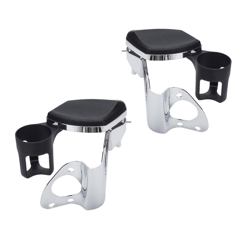 Drytuns Motorcycle Passenger Armrests Cup Holders for Harley Touring Models