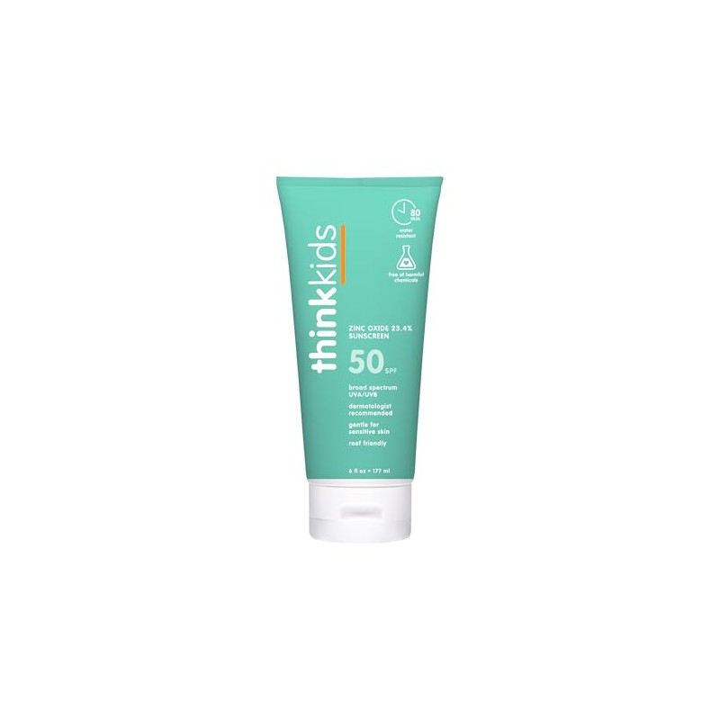 Thinksport SPF 50+ Safe Sunscreen Cream for Kids, 6 Ounce