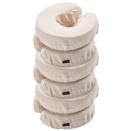Master Massage Pack of 6 Flannel Face Cradle Covers for Massage Tables- 100% Cotton Extra Large Face Pillow Covers- Massage Headrest Face Rest Cover Set–For Face Cushion - Machine Washable, Off White