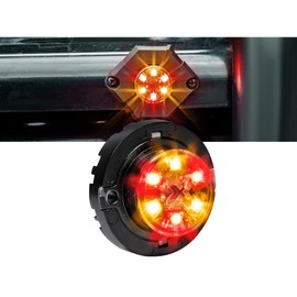 SnakeEye III Amber Red LED Hideaway Strobe Light [SAE Class 1] 12V 1 Inch Round Waterproof Wig Wag Emergency Flashing Hide Away Fire Police Light Bulb Kit for Firefighter EMS POV Cars Truck Vehicles