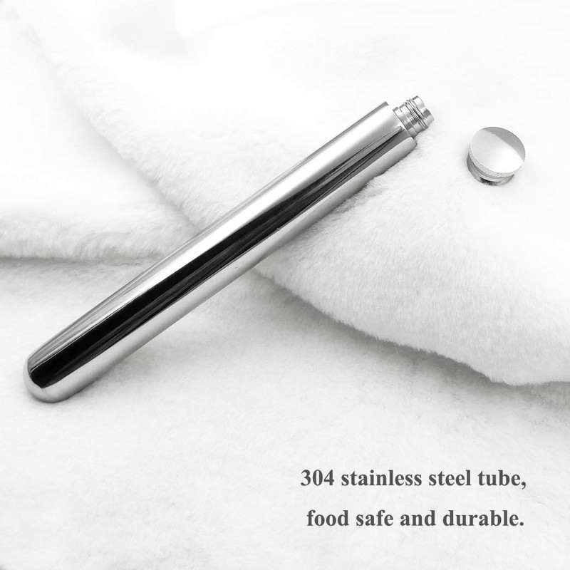 Lightweight Outdoor Flask Tube 7 Inches (approx~180mm) Length, 2.5oz (approx~73ml)