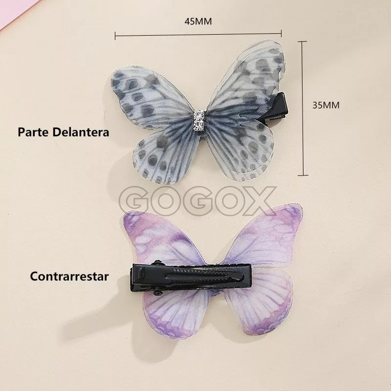 GOGOX 12 Colores Mezcla Mariposa Pasador Moños Para Niñas Moda