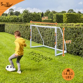 SHANTRA Soccer Goal, 12x6/10x6.5/8x5/6x4FT Soccer Goals for Backyard, Full Size Soccer Nets for Kids & Adults, Portable Soccer Goal with 2 Soccer Nets & 1 Carry Bag, Porterias De Futbol Soccer