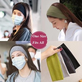 3 Pcs Wide Headbands for Women Non-Slip Stretchy Large Thick Cloth Hairbands Head Bands Hair Accessories for Yoga Fashion Working Out Travel Indoor Outdoor Exercise Fitness
