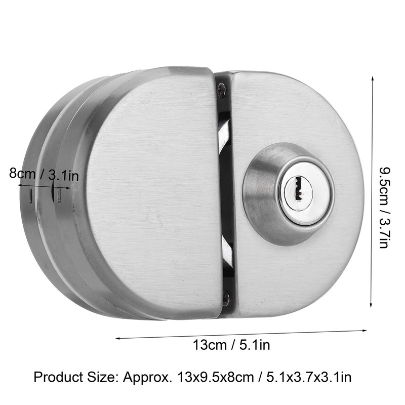 10‑12mm Thickness Glass Door Lock Stainless Steel Push Sliding Gate