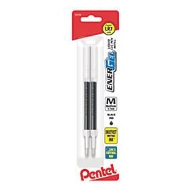 Pentel Refill Ink For EnerGel and Lancelot Gel Pen, (0.7mm), Metal Tip, Black Ink, 2 Pack (LR7BP2A)
