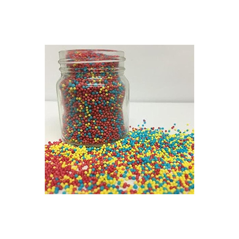 Red, Blue & Yellow 100s & 1000s Sugar Sprinkles Cupcake