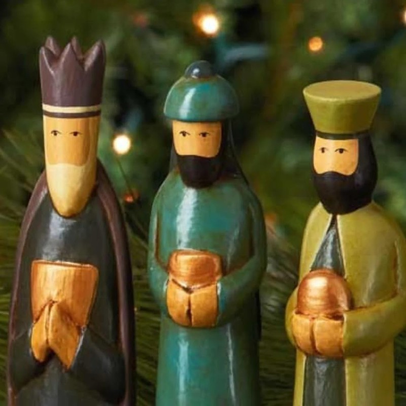 Dear Holidays Folk Art Tabletop Nativity Scene Set