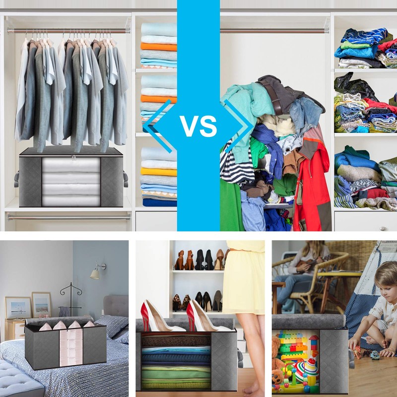 Maigacy Clothes Storage Bag 4Pack 90L Large Capacity Solution Organizer